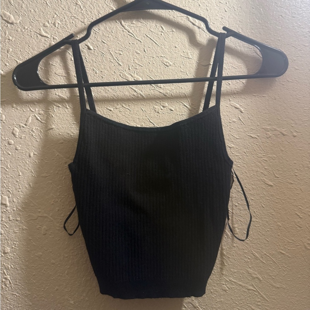 La Hearts Black ribbed tank top